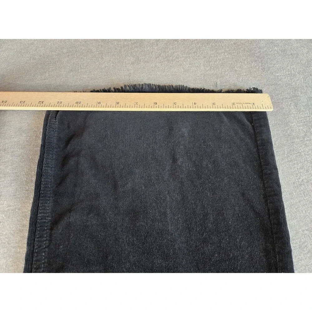 We The Free People Pants Womens 25 Black Just Float On Corduroy Flare Raw Hem
